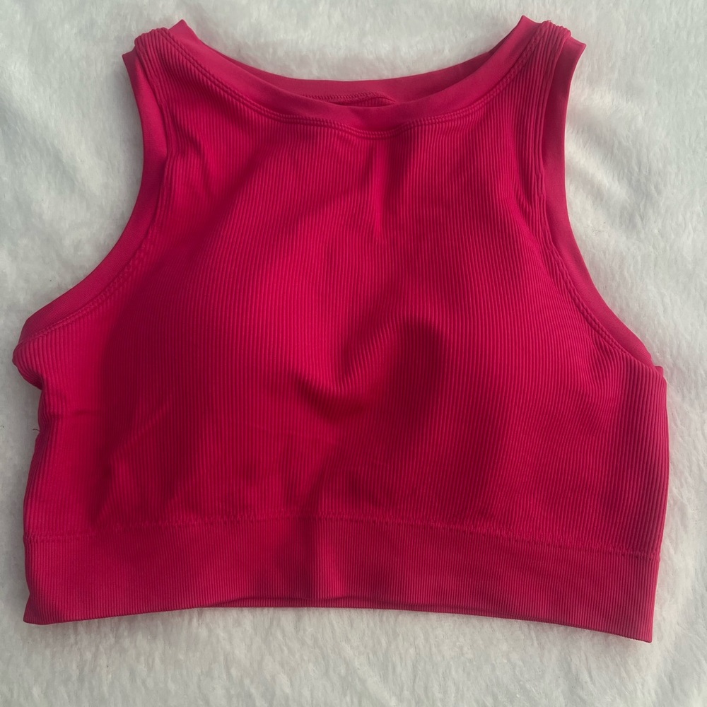 Vibrant Pink Cropped Tank Top